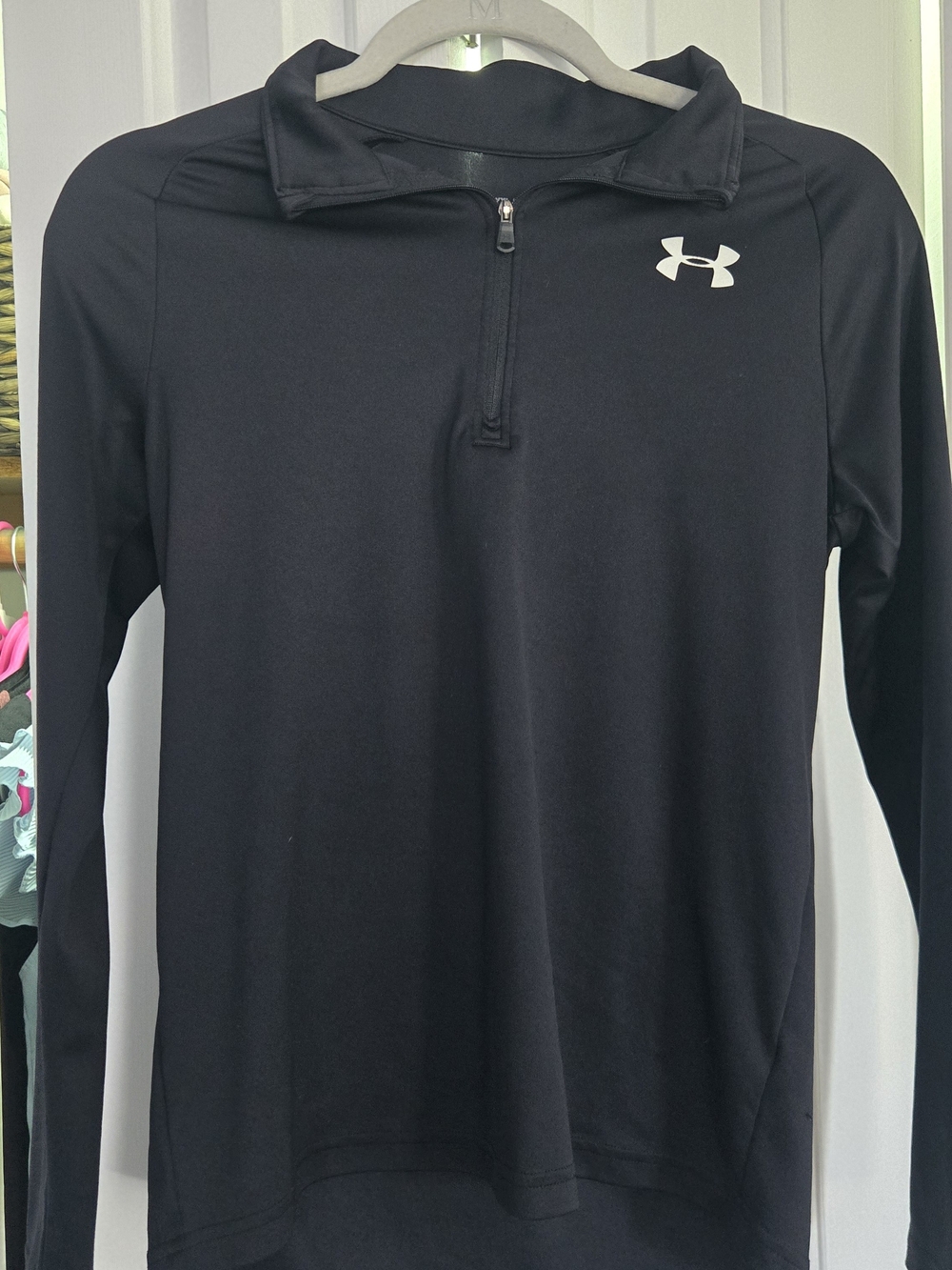 Under Armour Kids' Black Quarter-Zip Performance Top